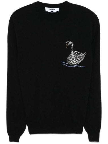 Swan motif sweatshirt black - MSGM - BALAAN 1