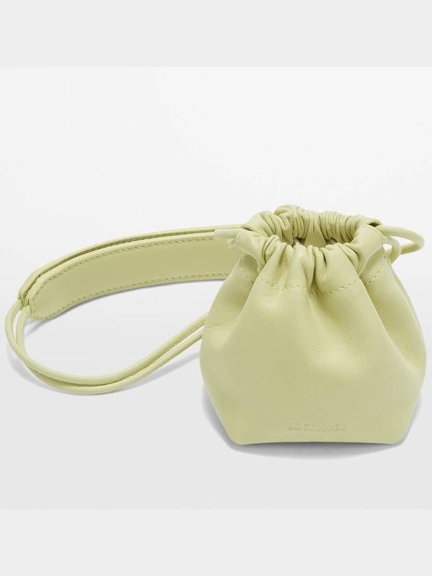 Dumpling Mini Drawstring Lambskin Leather Cross Bag Light Green - JIL SANDER - BALAAN 3