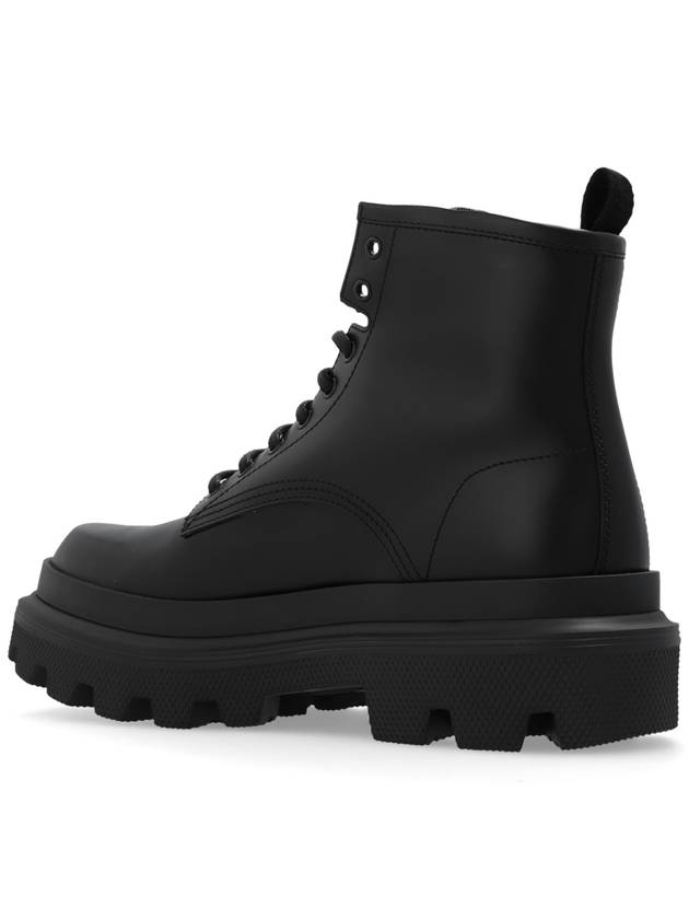 Men's Brushed Calfskin Ankle Boots Black - DOLCE&GABBANA - BALAAN 6