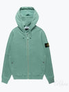 Men's Garment Dyed Malfile Zip Up Hoodie Green - STONE ISLAND - BALAAN 2