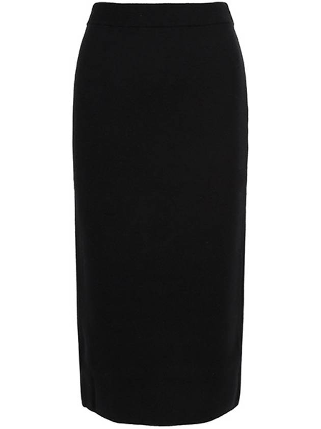 Black Lette Wool Midi Skirt RETE 002 00020 - MAX MARA - BALAAN 1