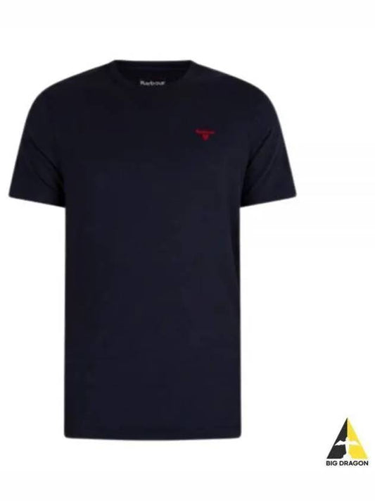 Logo Embroidered Essential Sports Short Sleeve T-Shirt Navy - BARBOUR - BALAAN 2