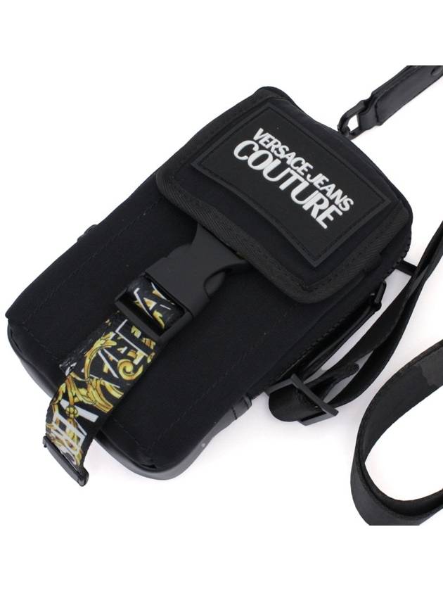 Jeans Couture Printed Black Webbing Bag - VERSACE - BALAAN 4