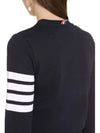 Engineered 4 Bar Stripe Loopback Jersey Knit Crewneck Sweatshirt Navy - THOM BROWNE - BALAAN 7