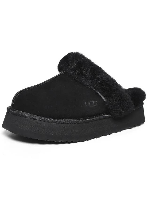 Women's Diskett Fleece Platform Slippers Black - UGG - BALAAN 7