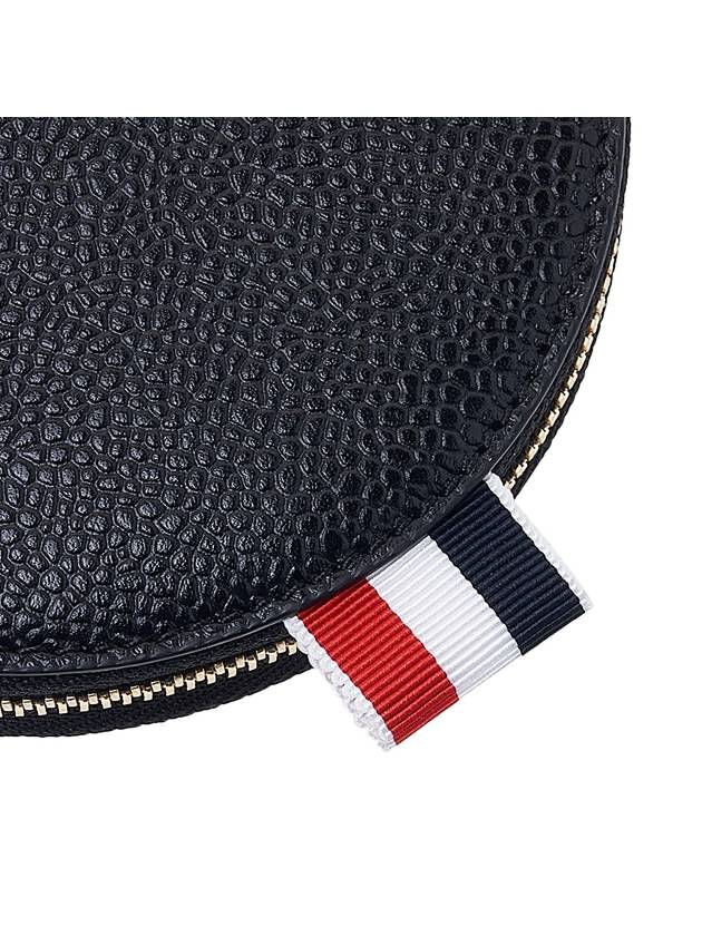 Pebble Grain Leather Coin Wallet Black - THOM BROWNE - BALAAN 9