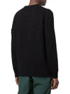 Men's Waffen Patch Round Neck Knit Top Black - STONE ISLAND - BALAAN 4