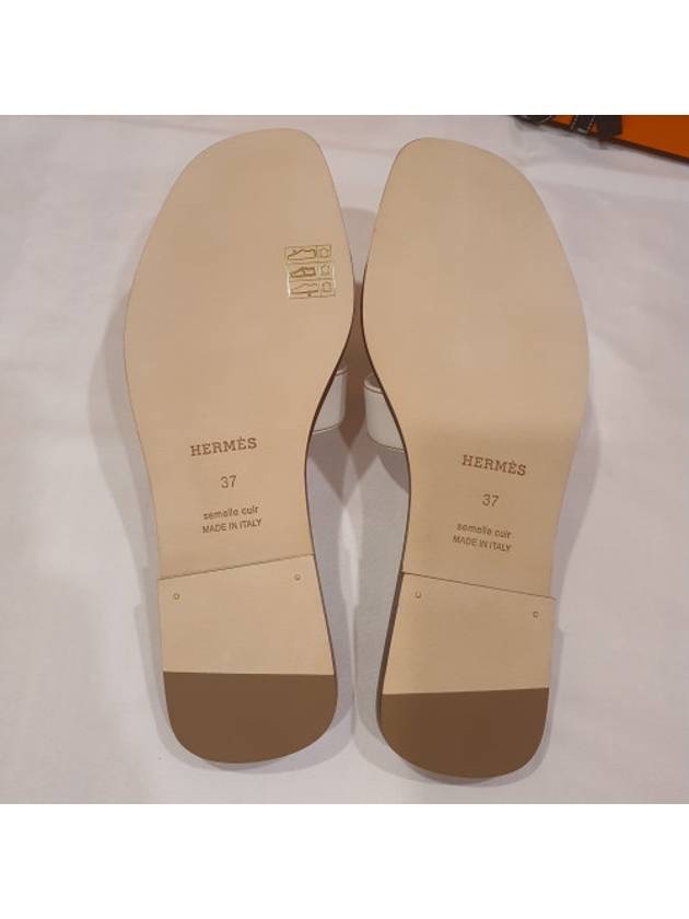 Oran Calfskin Slippers Blanc - HERMES - BALAAN 8