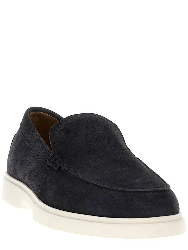 Suede Slipper Loafers Dark Grey - TOD'S - BALAAN 3