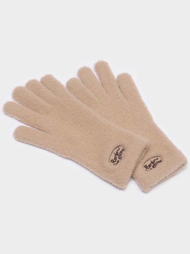 FLUFFY LOGO GLOVE BEIGE - RECLOW - BALAAN 1