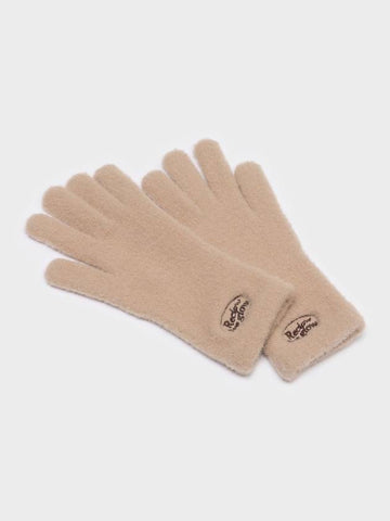 FLUFFY LOGO GLOVE BEIGE - RECLOW - BALAAN 1