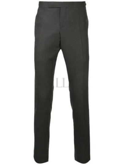 Low Rise Side Tab Wool Slacks Dark Grey - THOM BROWNE - BALAAN 2