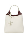 Logo Mini Leather Tote Bag White - TOD'S - BALAAN 1