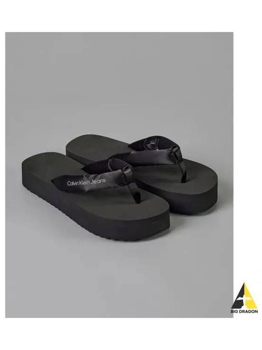 JEANS Women s Black Raiden Platform Flip Flops YW01400 0GN - CALVIN KLEIN - BALAAN 1