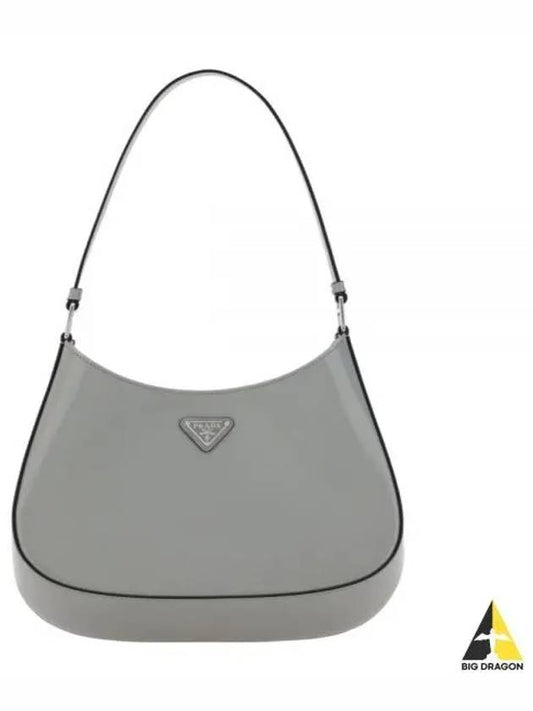 Triangular Logo Cleo Brushed Leather Shoulder Bag Grey - PRADA - BALAAN 2