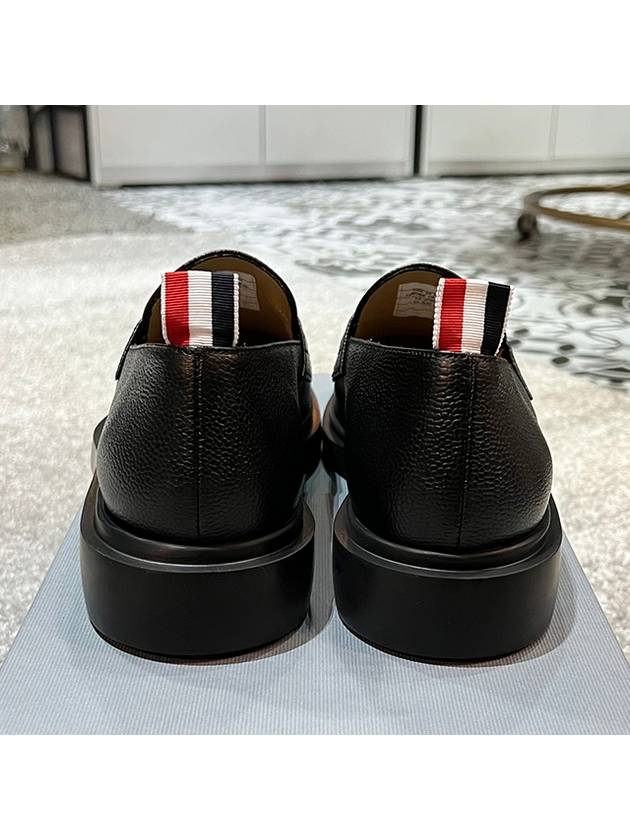 Pebble Grain Rubber Sole Penny Loafer Black - THOM BROWNE - BALAAN 5