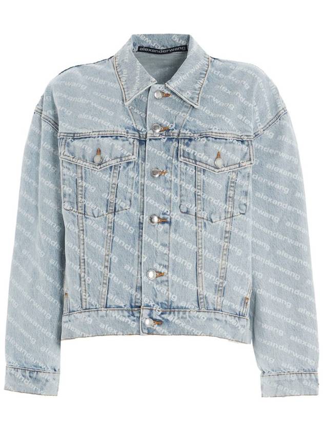 Women's Logo Print Denim Jacket - ALEXANDER WANG - BALAAN 2