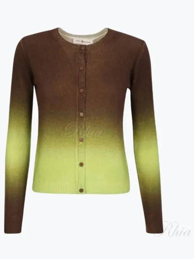 Dip Dye Cashmere Two-Tone Cardigan Brown Dawn - TORY BURCH - BALAAN 2