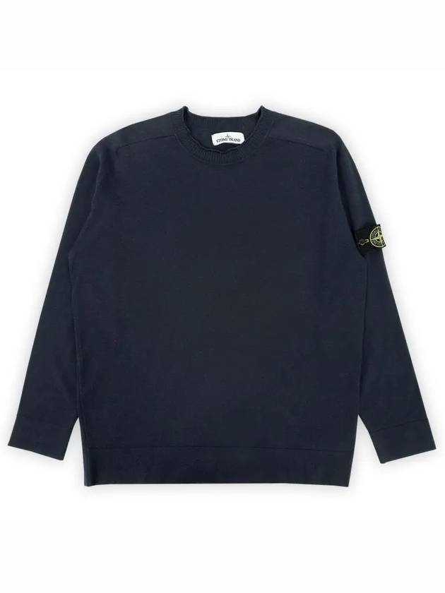 11Th Anniversary Wappen Lining Cuffs Knit Top Blue - STONE ISLAND - BALAAN 3