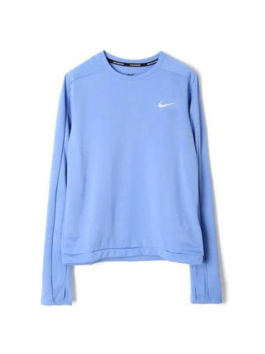 Women's Dri Fit Pacer Crew Long Sleeve T-Shirt Blue - NIKE - BALAAN 1