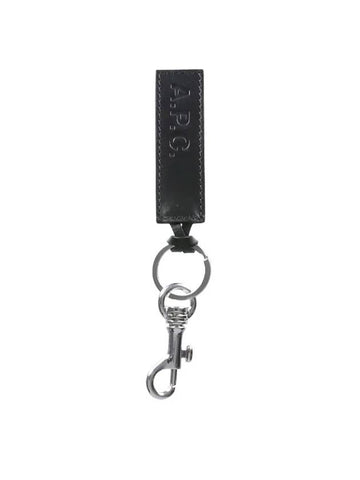 Logo Leather Key Holder Black - A.P.C. - BALAAN 1