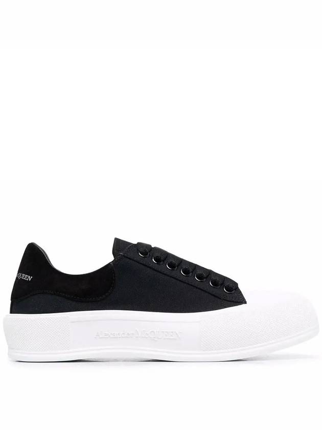 Deck Lace-up Plimsoll Low-top Sneakers Black - ALEXANDER MCQUEEN - BALAAN 2