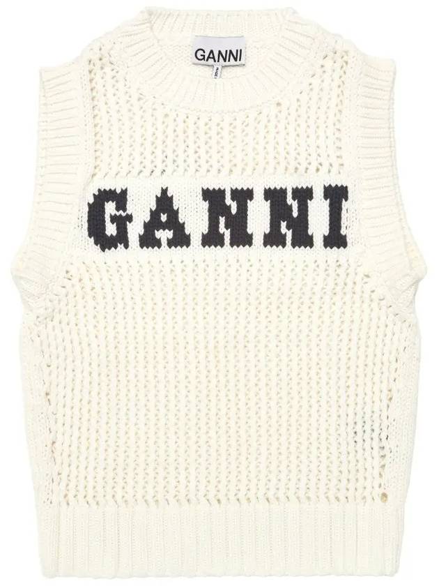 Cotton rope vest K2032 WHITE - GANNI - BALAAN 1