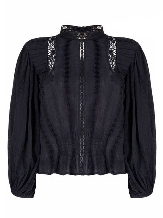 Women's Jessie Puff Sleeve Blouse Black - ISABEL MARANT ETOILE - BALAAN.