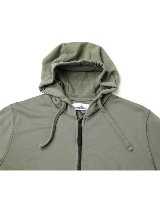 Wappen Patch Pocket Zip Up Hoodie Khaki - STONE ISLAND - BALAAN 5