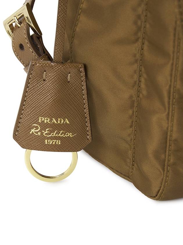 Triangle Logo Re Nylon Small Backpack Cork - PRADA - BALAAN 7