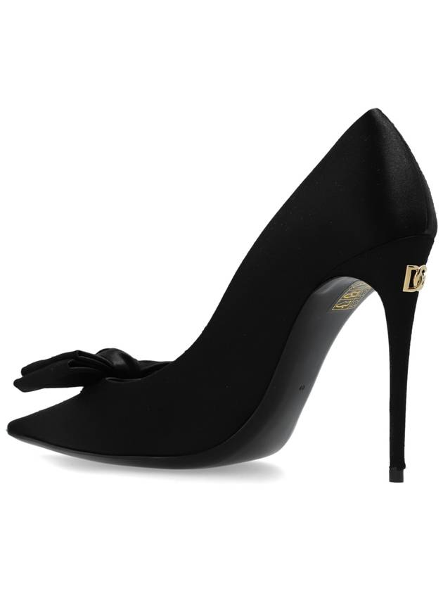 Women s Bow Detail Satin Pumps Heel Black - DOLCE&GABBANA - BALAAN 6