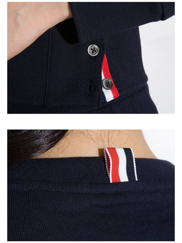 Engineered 4 Bar Stripe Loopback Jersey Knit Crewneck Sweatshirt Navy - THOM BROWNE - BALAAN 8