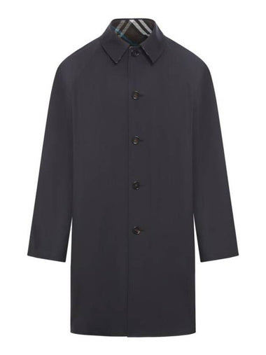 Check Reversible Gabardine Hastings Long Car Single Coat Black - BURBERRY - BALAAN 1