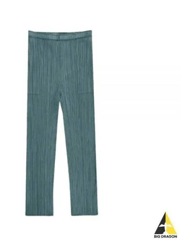 Pleated Straight Pants Green - ISSEY MIYAKE - BALAAN 2