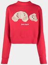 Bear Crop Sweatshirt Red Women s PWBA016S21FLE001 2560 - PALM ANGELS - BALAAN 2