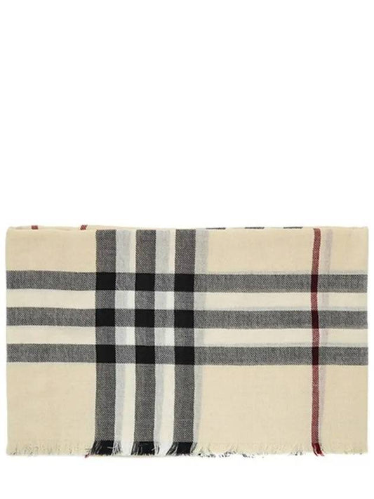 Checked Wool Scarf Beige - BURBERRY - BALAAN 2