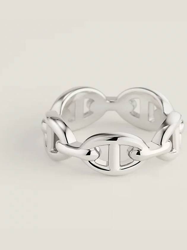 Small Chaine D'Ancre Enchainee Ring Silver - HERMES - BALAAN 2