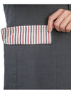 Men's Plain Weave 4 Bar Chesterfield Over Single Coat Dark Grey - THOM BROWNE - BALAAN.