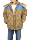 Men's Cotton Canvas Quilted Padding Camel Ebony - GUCCI - BALAAN 7