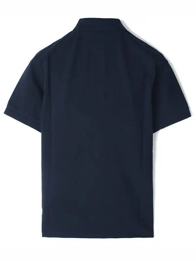 Organic Cotton Elastane Pique Polo Shirt Navy - STONE ISLAND - BALAAN 3