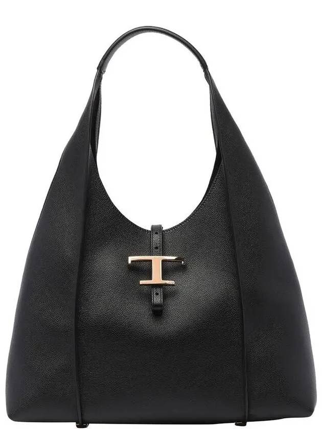 T Timeless Leather Hobo Tote Bag Black - TOD'S - BALAAN 2