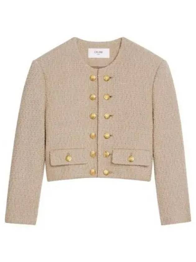 Boucle Tweed Jacket Beige - CELINE - BALAAN 2