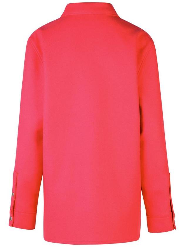 Moschino Jeans Oversized Fuchsia Wool Blend Shirt - MOSCHINO - BALAAN 3