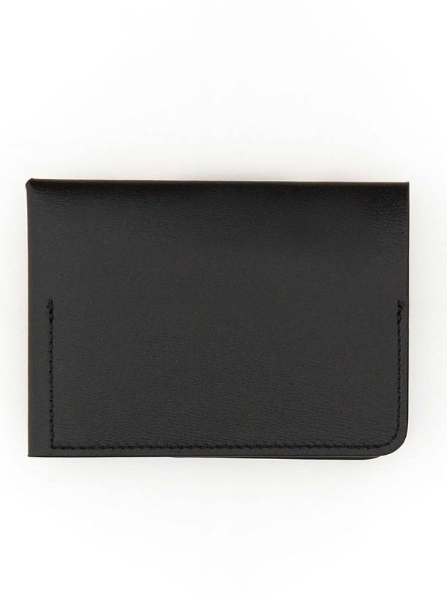 Nappa Leather Logo Folded Card Wallet Black - JIL SANDER - BALAAN 3