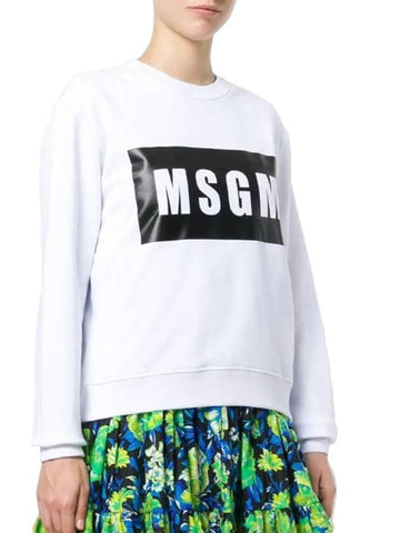 Square Logo Cotton Sweatshirt White - MSGM - BALAAN 1