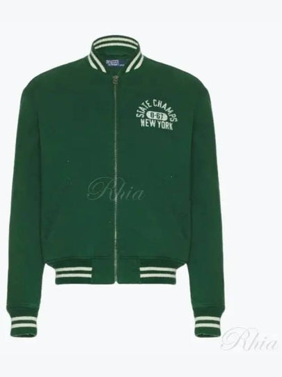 Varsity Bomber Jacket Green - POLO RALPH LAUREN - BALAAN 2