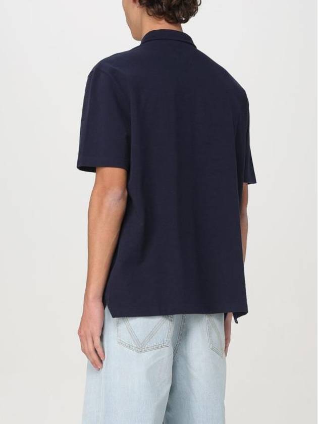 Embroidered Logo Polo Shirt Blue - BOTTEGA VENETA - BALAAN 4