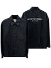 Men's Back Logo Cotton Long Sleeve Shirt Black - WOOYOUNGMI - BALAAN 2