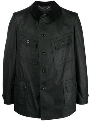 Men's Waxed Cotton Jacket Dark Green - MAISON MARGIELA - BALAAN 1