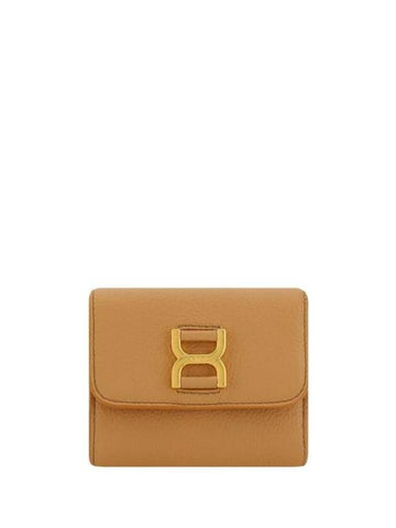 Women's Grain Leather Marcie Half Wallet Beige - CHLOE - BALAAN 1